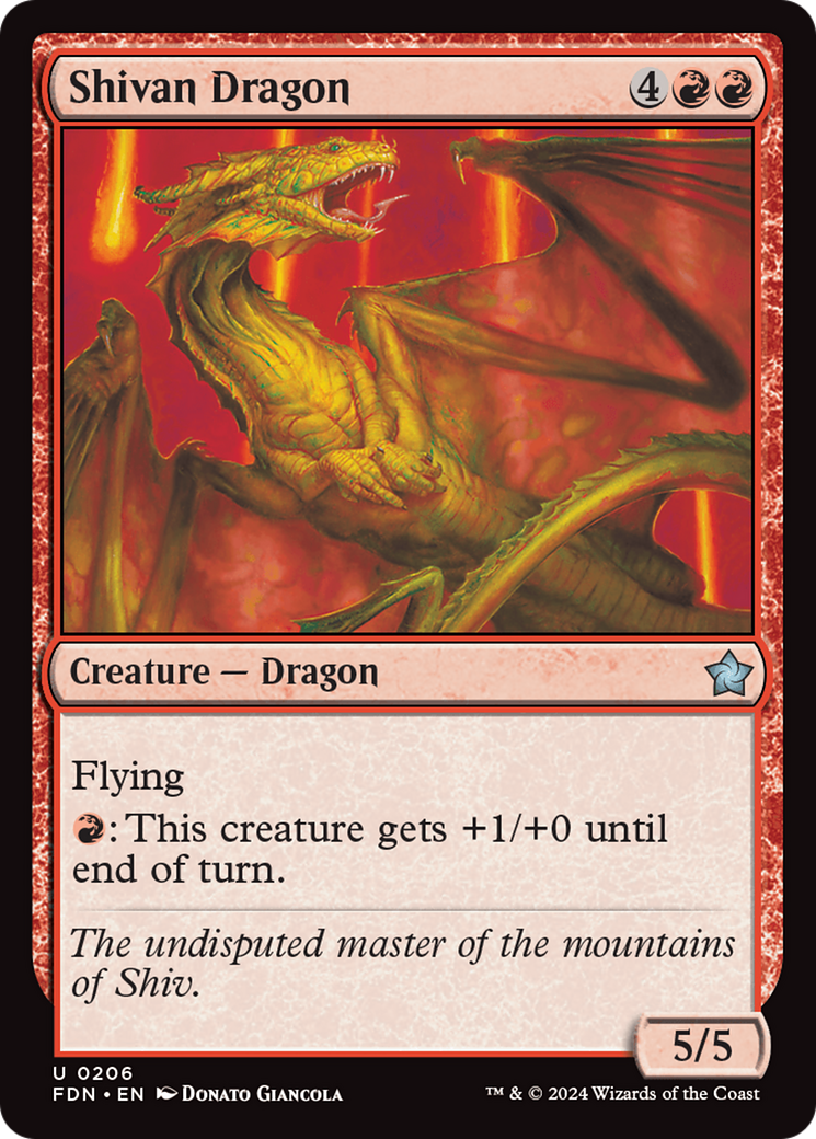 Shivan Dragon (206) Foil - Foundations