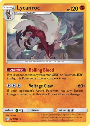 Lycanroc (124) Reverse Holofoil - Cosmic Eclipse