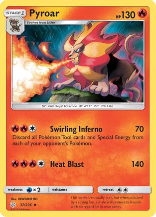 Pyroar (37) Reverse Holofoil - Cosmic Eclipse