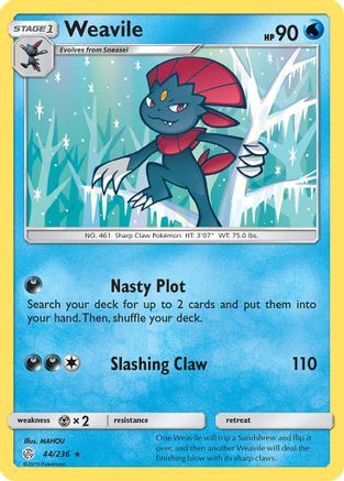 Weavile (44) Reverse Holofoil - Cosmic Eclipse