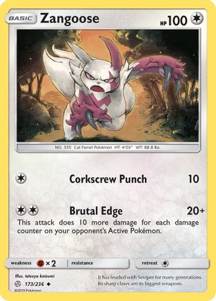 Zangoose (173) Reverse Holofoil - Cosmic Eclipse