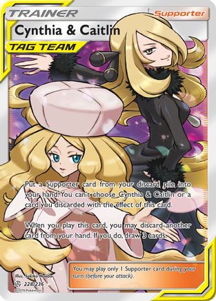 Cynthia & Caitlin (Full Art) (228) Holofoil - Cosmic Eclipse