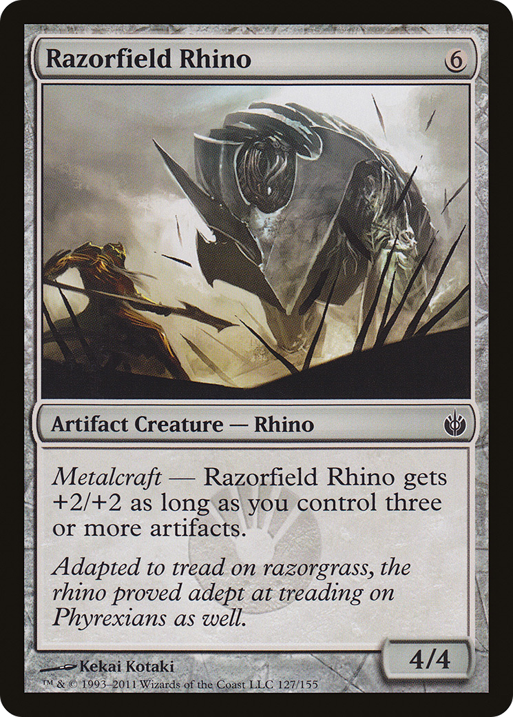 Razorfield Rhino (127) - Mirrodin Besieged
