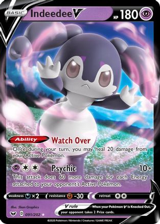 Indeedee V (91) Holofoil - Sword & Shield