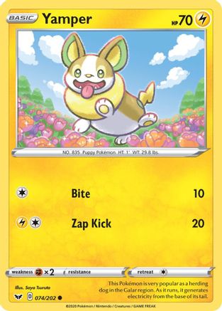 Yamper (74) Reverse Holofoil - Sword & Shield