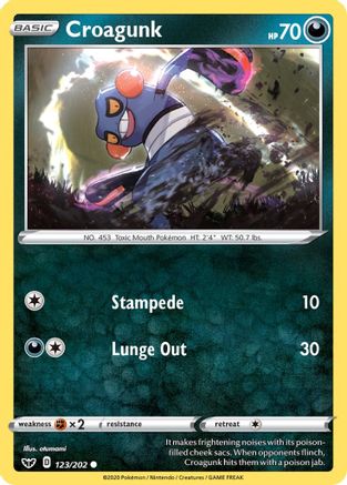 Croagunk (123) Reverse Holofoil - Sword & Shield