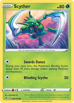 Scyther (4) Reverse Holofoil - Rebel Clash