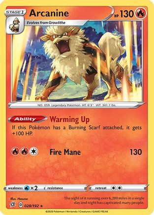 Arcanine (28) Reverse Holofoil - Rebel Clash