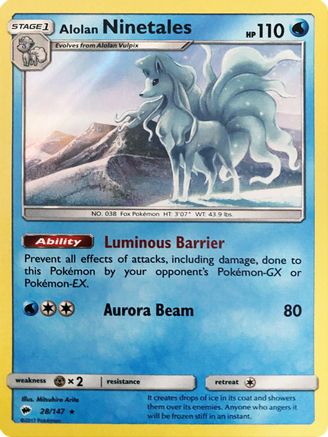 Alolan Ninetales - 28/147 (Water Web Holo) (28) Holofoil - Miscellaneous Cards & Products