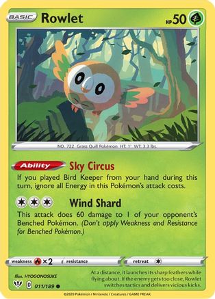 Rowlet (11) Reverse Holofoil - Darkness Ablaze