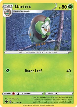 Dartrix (12) Reverse Holofoil - Darkness Ablaze