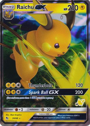 Raichu GX (#60 Pikachu) (20) Holofoil - Battle Academy