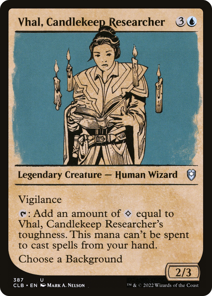 Vhal, Candlekeep Researcher (Showcase) (387) Foil - Commander Legends: Battle for Baldur's Gate