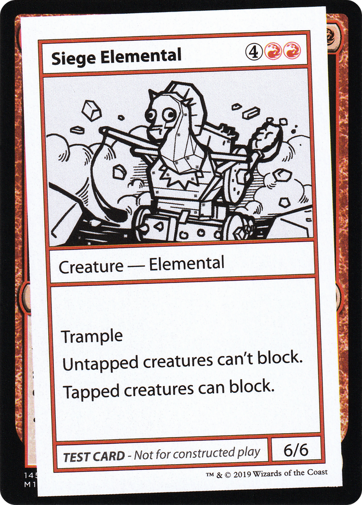 Siege Elemental (No PW Symbol) - Mystery Booster Playtest Cards 2021