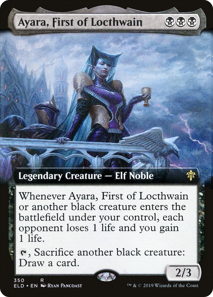 Ayara, First of Locthwain (Extended Art) (350) - Throne of Eldraine