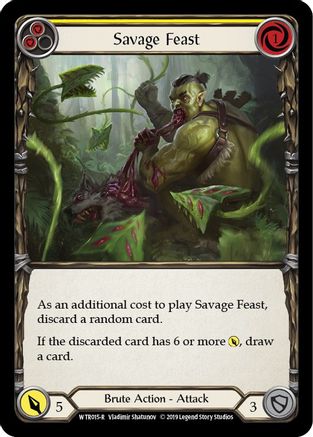 Savage Feast (Yellow) (WTR015) Unlimited Edition Rainbow Foil - Welcome to Rathe