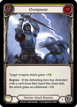 Overpower (Yellow) (WTR124) (1st Edition) Rainbow Foil - Welcome to Rathe