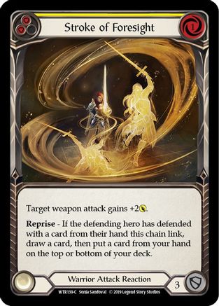 Stroke of Foresight (Yellow) (WTR139) (Unlimited Edition) Rainbow Foil - Welcome to Rathe