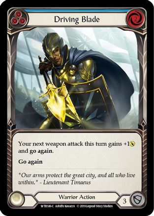 Driving Blade (Blue) (WTR146) (Unlimited Edition) Rainbow Foil - Welcome to Rathe