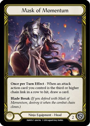 Mask of Momentum (Golden) (FAB005) (1st Edition) Cold Foil - FaB Promos
