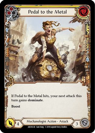 Pedal to the Metal (Yellow) (ARC012) Unlimited Edition Rainbow Foil - Arcane Rising