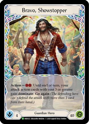 Bravo, Showstopper (Rainbow) - HER022 (HER022) 1st Edition Rainbow Foil - Flesh and Blood: Promo Cards