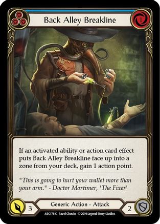 Back Alley Breakline (Blue) (ARC178) (1st Edition) Rainbow Foil - Arcane Rising