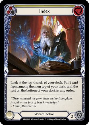 Index (Yellow) (ARC136) (1st Edition) Rainbow Foil - Arcane Rising