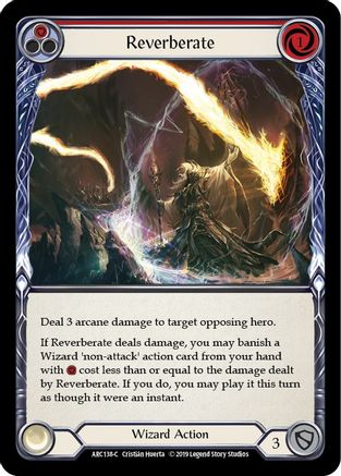 Reverberate (Red) (ARC138) 1st Edition Rainbow Foil - Arcane Rising