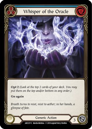Whisper of the Oracle (Blue) (ARC217) 1st Edition Rainbow Foil - Arcane Rising