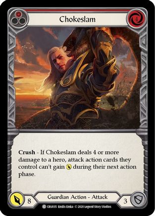 Chokeslam (Red) (CRU035) (1st Edition) Rainbow Foil - Crucible of War