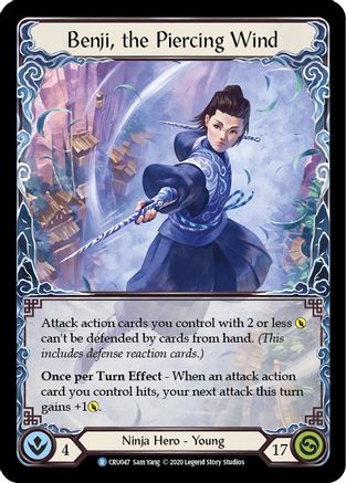 Benji, the Piercing Wind 1st Edition Rainbow Foil (CRU047) - Crucible of War