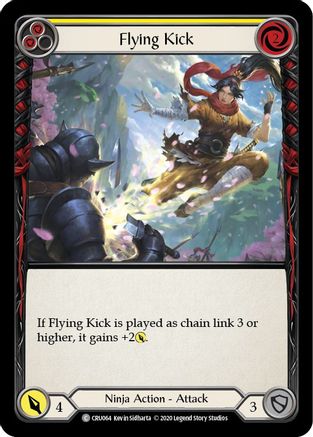 Flying Kick (Yellow) (CRU064) (Unlimited Edition) Rainbow Foil - Crucible of War