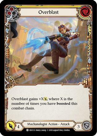 Overblast (Yellow) (CRU113) (1st Edition) Rainbow Foil - Crucible of War