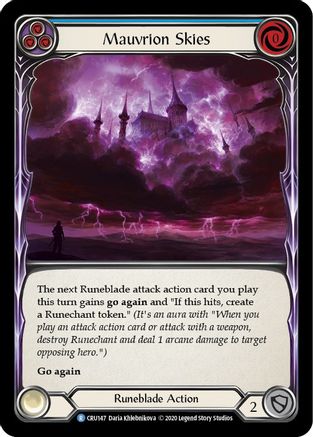 Mauvrion Skies (Blue) (CRU147) (1st Edition) Rainbow Foil - Crucible of War