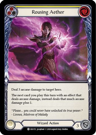Rousing Aether (Yellow) (CRU172) (1st Edition) Rainbow Foil - Crucible of War