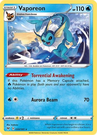 Vaporeon (30) Reverse Holofoil - Vivid Voltage
