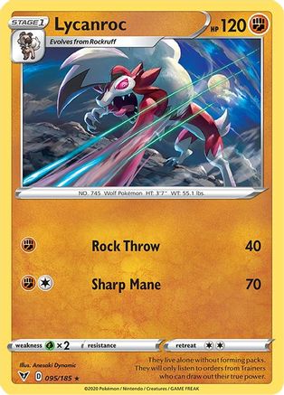 Lycanroc (95) Reverse Holofoil - Vivid Voltage