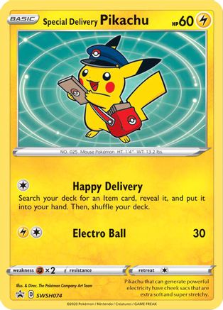 Special Delivery Pikachu - SWSH074 (SWSH074) Holofoil - SWSH Sword & Shield Promo Cards