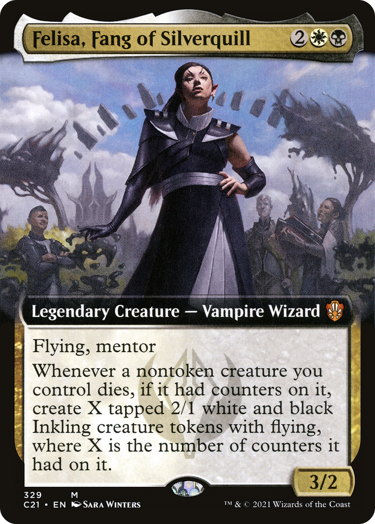 Felisa, Fang of Silverquill (Extended Art) (329) - Commander 2021