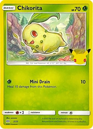 Chikorita - 2/25 (2) Holofoil - McDonalds 25th Anniversary Promos