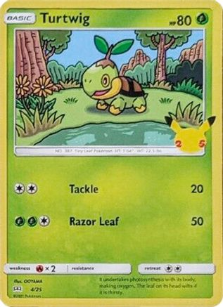 Turtwig - 4/25 (4) Holofoil - McDonalds 25th Anniversary Promos