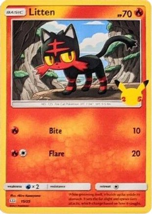 Litten - 15/25 (15) Holofoil - McDonalds 25th Anniversary Promos