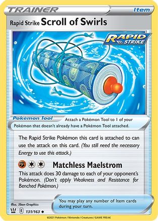 Rapid Strike Scroll of Swirls (131) Reverse Holofoil - Battle Styles