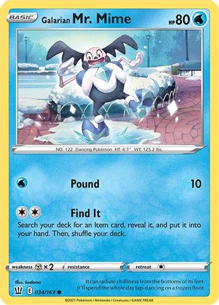 Galarian Mr. Mime (34) Reverse Holofoil - Battle Styles