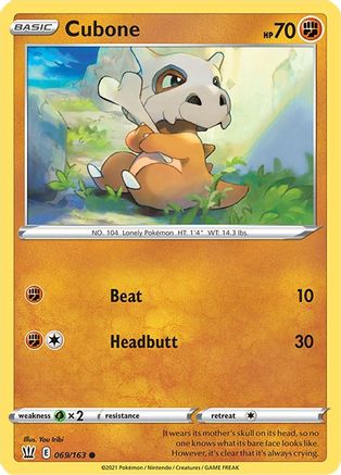 Cubone (69) Reverse Holofoil - Battle Styles