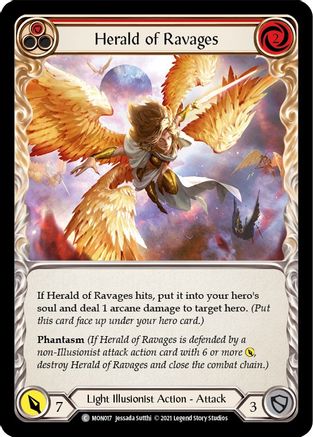 Herald of Ravages (Red) (MON017) (Unlimited Edition) Rainbow Foil - Monarch