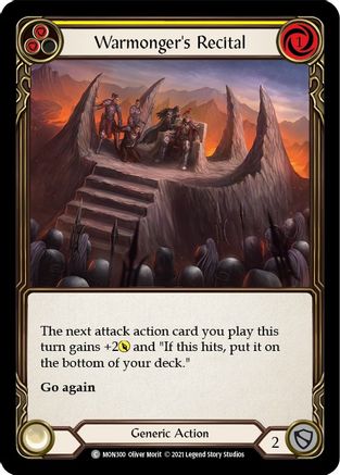 Warmonger's Recital (Yellow) (MON300) (Unlimited Edition) Rainbow Foil - Monarch