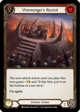 Warmonger's Recital (Red) (MON299) (Unlimited Edition) Rainbow Foil - Monarch
