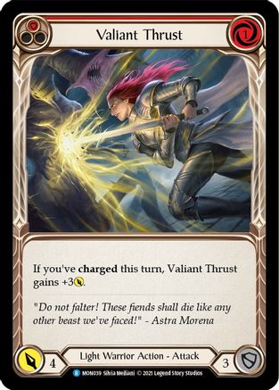 Valiant Thrust (Red) (MON039) (1st Edition) - Monarch